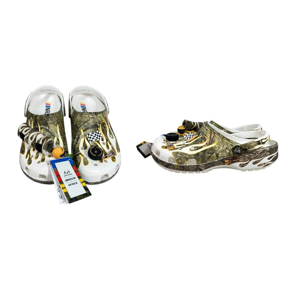 Crocs NASCAR Classic Clogs Realtree Camo Jibbitz Men 6/Women 8 Shoes New - Picture 7 of 16